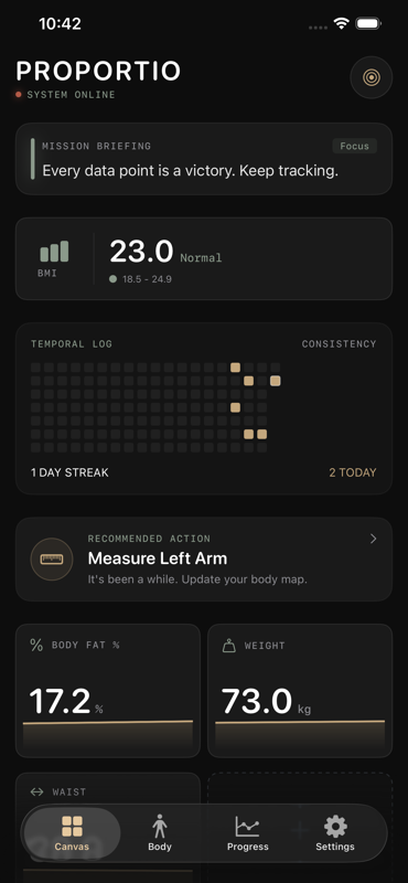 Proportio App Mockup